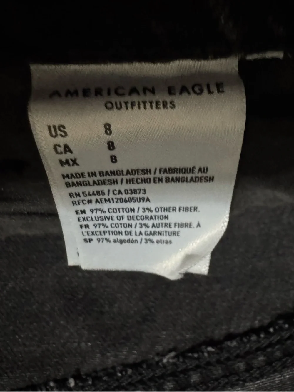 American Eagle Outfitters Distressed Black Denim Cutoff Shorts - Picture 4 of 4